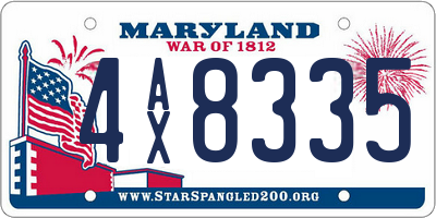 MD license plate 4AX8335