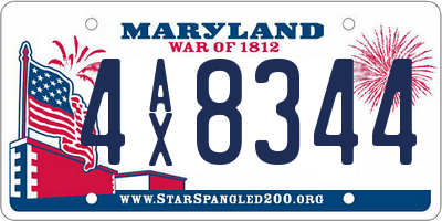 MD license plate 4AX8344