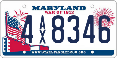 MD license plate 4AX8346