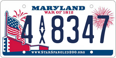 MD license plate 4AX8347