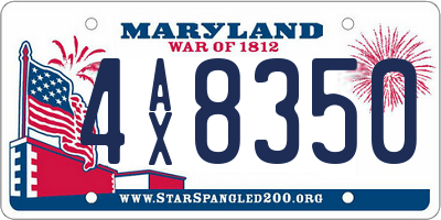 MD license plate 4AX8350