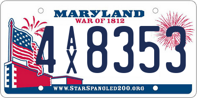 MD license plate 4AX8353