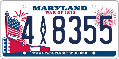 MD license plate 4AX8355