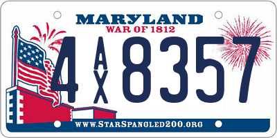 MD license plate 4AX8357