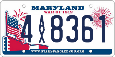 MD license plate 4AX8361