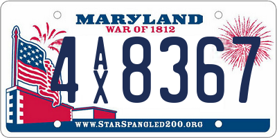 MD license plate 4AX8367