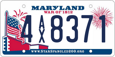 MD license plate 4AX8371