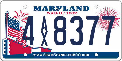 MD license plate 4AX8377