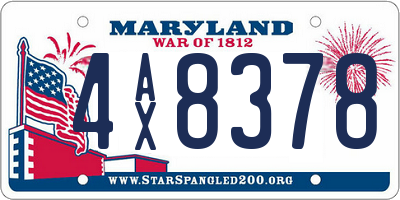 MD license plate 4AX8378