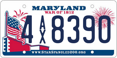 MD license plate 4AX8390