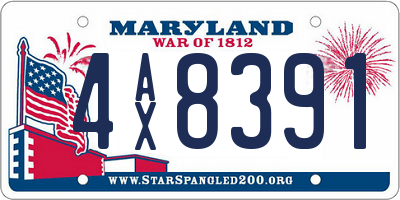 MD license plate 4AX8391