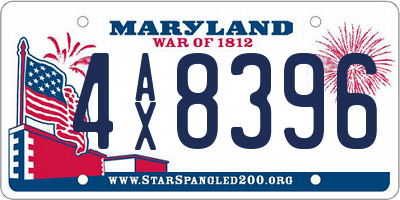 MD license plate 4AX8396