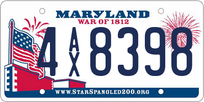MD license plate 4AX8398