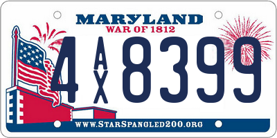 MD license plate 4AX8399