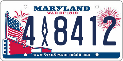MD license plate 4AX8412