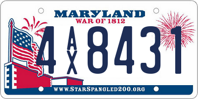MD license plate 4AX8431
