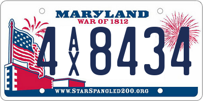 MD license plate 4AX8434