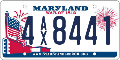 MD license plate 4AX8441