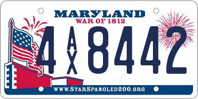 MD license plate 4AX8442