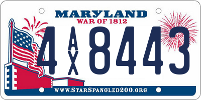 MD license plate 4AX8443