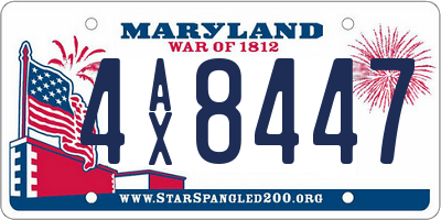 MD license plate 4AX8447