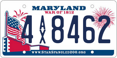 MD license plate 4AX8462