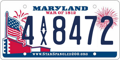 MD license plate 4AX8472