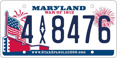 MD license plate 4AX8476