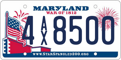 MD license plate 4AX8500