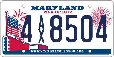 MD license plate 4AX8504