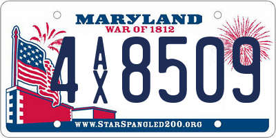 MD license plate 4AX8509