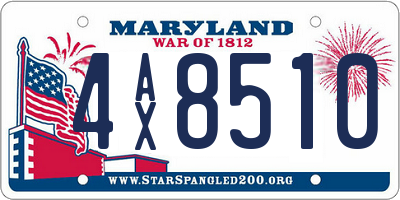 MD license plate 4AX8510