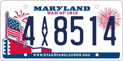 MD license plate 4AX8514