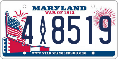 MD license plate 4AX8519