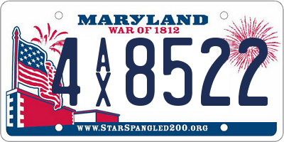 MD license plate 4AX8522