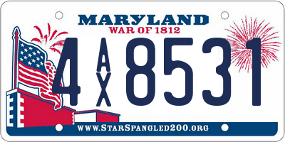 MD license plate 4AX8531