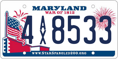 MD license plate 4AX8533
