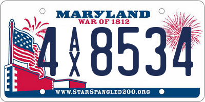 MD license plate 4AX8534