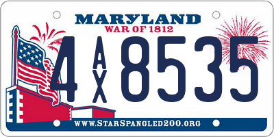 MD license plate 4AX8535