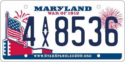 MD license plate 4AX8536