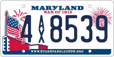 MD license plate 4AX8539