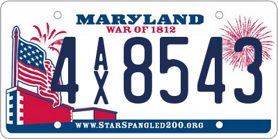 MD license plate 4AX8543
