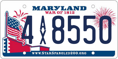 MD license plate 4AX8550