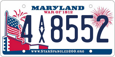 MD license plate 4AX8552