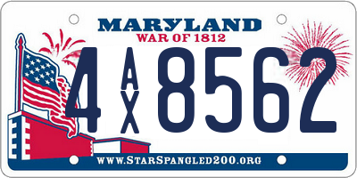 MD license plate 4AX8562