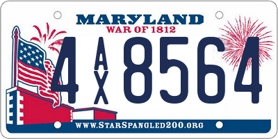 MD license plate 4AX8564