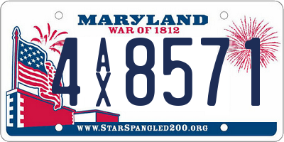 MD license plate 4AX8571