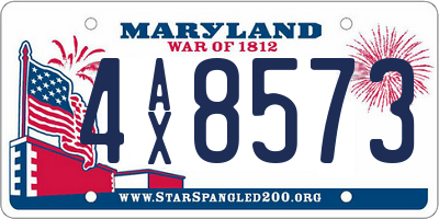 MD license plate 4AX8573