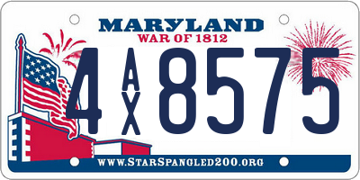 MD license plate 4AX8575