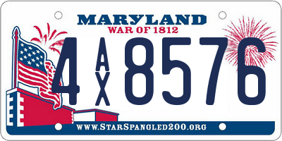 MD license plate 4AX8576